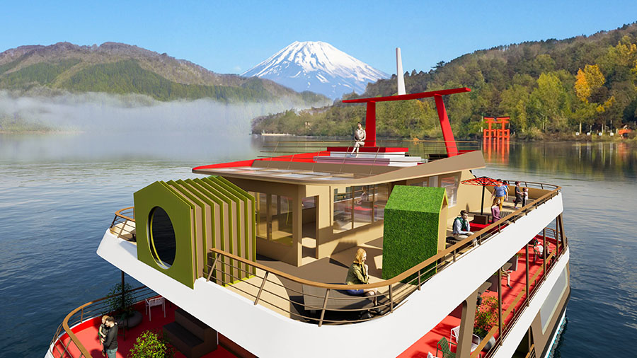 箱根遊船 大茶会 3階デッキ